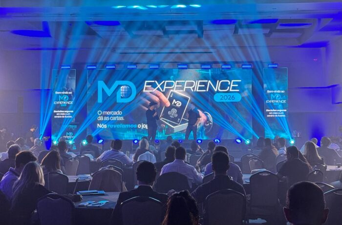 Apresentação em auditório durante o MD Experience, evento corporativo do agronegócio organizado pela TNT